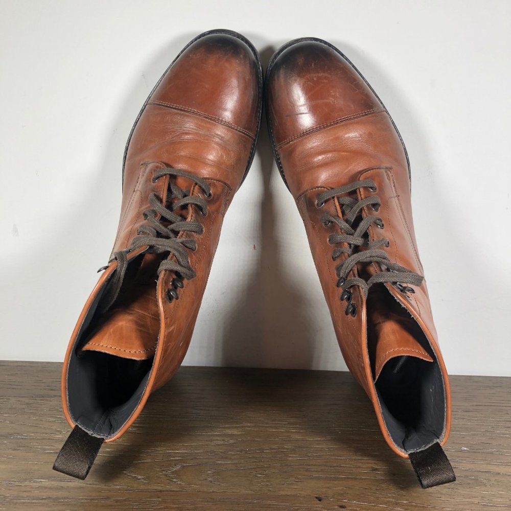 To Boot New York Mens Brown Leather Richmond Lace Up Boots Dress Shoes Size 9.5 - Picture 7 of 10